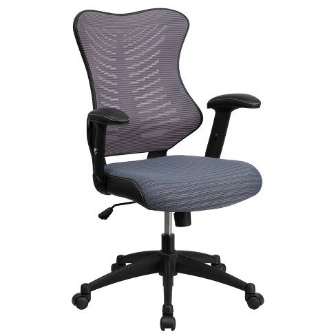 Techni Mobili Executive High Back Office Chair with Headrest, Silver Grey