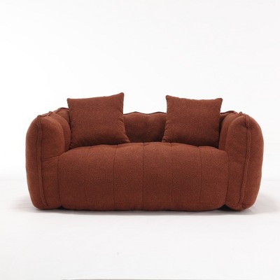 NicBex 64.57 Inch Chenille Couch 2-Seater Recliner Sofa with 2 Throw Pillows for Living Room,Apartment,Bedroom