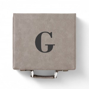 Personalization Mall Grey Leatherette Poker Chip Set - 1 of 2