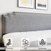 Full Size Bed Frame, Velvet Upholstered Platform Bed Frame with Headboard Rivet Decor, Strong Wood Slat Support - 3 of 4