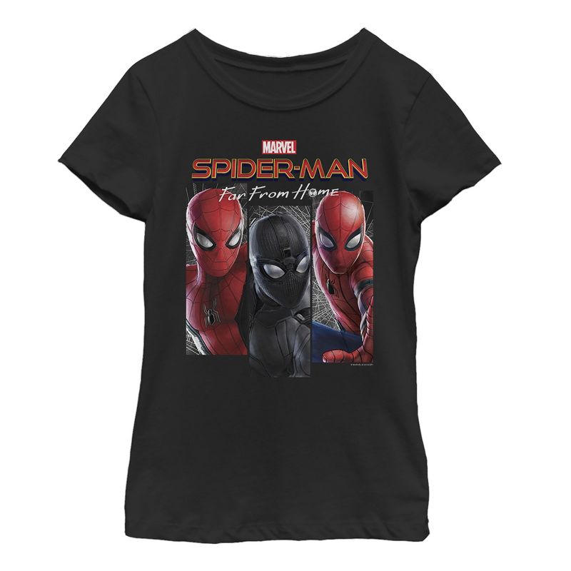 Girl's Marvel Spider-Man: Far From Home Every Suit T-Shirt, 1 of 4