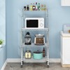 SEVOBAL Kitchen Storage Four Tier Adjustable Bakers Rack Microwave Stand with Hanging Rod, Silver, 23.62"*14.17"*5.31" - 3 of 4
