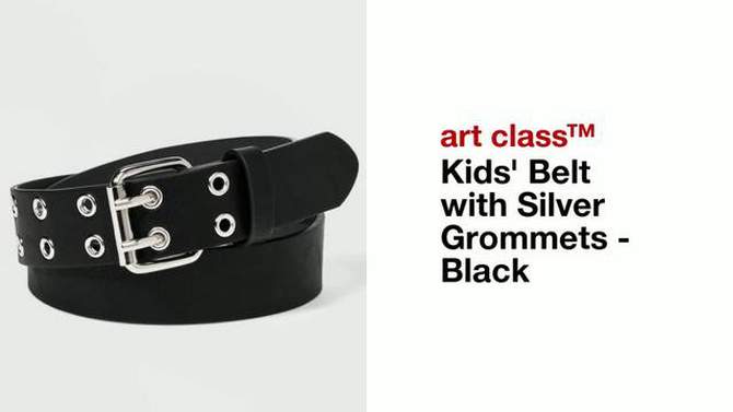 Girls' Belt with Silver Grommets - art class™ Black, 2 of 5, play video