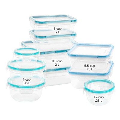 20-Piece Green Plastic Food Storage Container Set with Lockable Lids