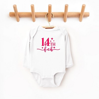 The Juniper Shop 14th Feb Stars Puff Print Baby Long Sleeve Bodysuit