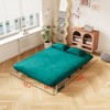 Convertible Sofa Bed Chair,Tri-Fold Sofa Sleeper,Adjustable Backrest & Pillow,Velvet Comfy Loveseat Sleeper,for Apartments,Study Room,Office - 4 of 4