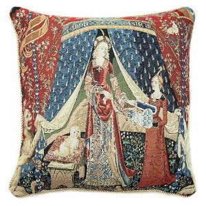 Signare USA Lady and Unicorn Pillowcase/ Cushion Cover 18X18 inch - 1 of 2
