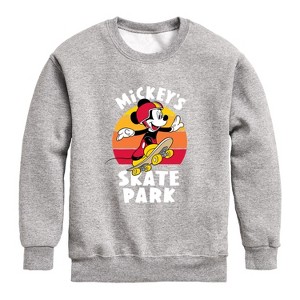 Boys' - Disney - Skater Mickey Graphic Long Sleeve Fleece Sweatshirt - 1 of 4