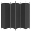 vidaXL Modern Room Divider with 6 Panels, 118.1"x78.7", Easy Assembly, Polyester Fabric and Iron Material, Foldable, Multi-purpose - Black - 4 of 4