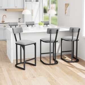 Garvee Bar Stools Set, Counter Height Bar Stools with Soft Velvet Upholstery & Metal Legs, Kitchen Island Stools with Back for Home Bar - 1 of 4