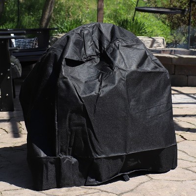 40" Black Steel Firewood Log Hoop Rack with PVC Cover