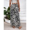 Coolmee Womens Pants Floral Midweight Palazzo Pants for Women Casual Lounge Wide Leg Pants Woman with Button - 4 of 4