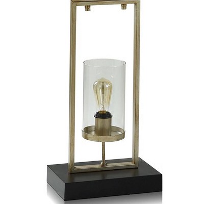 Laslo Black Steel 3-Tier Glass Hurricane Floor Lamp