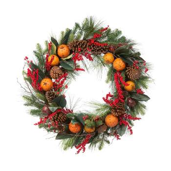 Park Hill Collection Cloved Fruit And Pine Wreath
