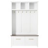 CAVINAS Multifunctional Hall Tree with Storage Bench and 6 Hooks Modern Coat Rack with 2 Drawers for Hallway - 3 of 4