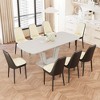 Vynxaria 9-Piece Expandable Dining Set - Rectangular MDF Table (U-Legs, 2-8 Seats) and 8 PU Cushioned Chairs, 10-15min Easy Assembly - 2 of 4