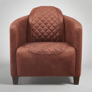 Art Leon Leather Accent Chair with Quilted Design for Timeless Comfort - 1 of 4
