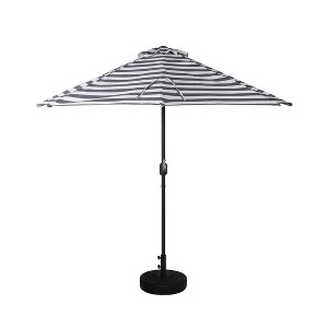 WestinTrends 9 Ft Half Market Patio Umbella with Black Round Plastic Base - 1 of 4