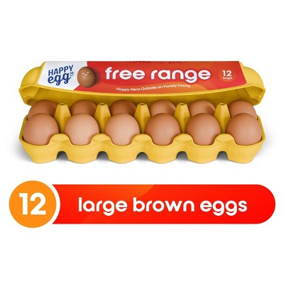 Happy Egg Co. Large Brown Grade A Free Range Eggs - 12ct