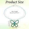 Emerald Butterfly Choker - Sparkly Rhinestone Statement Necklace for Halloween - 2 of 4
