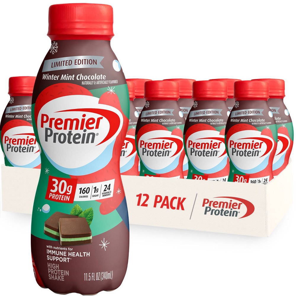 Premier Protein Nutritional Shake - Winter Mint Chocolate - 11.5 fl oz/12pk