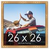 PosterPalooza | 26x26 Thin Bamboo Picture Frame, UV Acrylic, 2 Finishes - Gold and Brown - 2 of 4