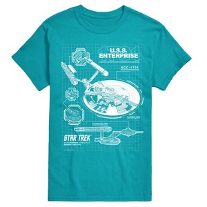 Men's - Star Trek - Enterprise Diagram Short Sleeve Graphic T-Shirt - 1 of 4