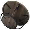 Kumasinova Round 2-Tier Coffee Table with Thickened MDF Top&Storage,Modern Accent Cocktail Table with Black Metal Top for Living Room,Gray - 4 of 4