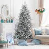 Costway 4.5/6/7 FT Flocked Christmas Tree with 8 Lighting Modes 160/260/350 Multi-Color LED Lights - 4 of 4
