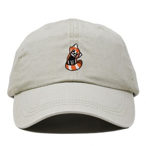 Dalix Red Panda Embroidered Cotton Dad Hat Cute Animal Adjustable Baseball Cap for Outdoor Style Womens - 1 of 4