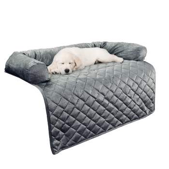 Quilted Waterproof Dog Bed Cover for Dog Memory Foam Bed Reusable Washabele  Replacement Pad Fitted Pet Bed Mattress Protector with Anti-Slip Backing