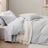 Duvet Cover Set 3pcs Prewashed Fabric Queen Size Bright White - Bedsure - 4 of 4