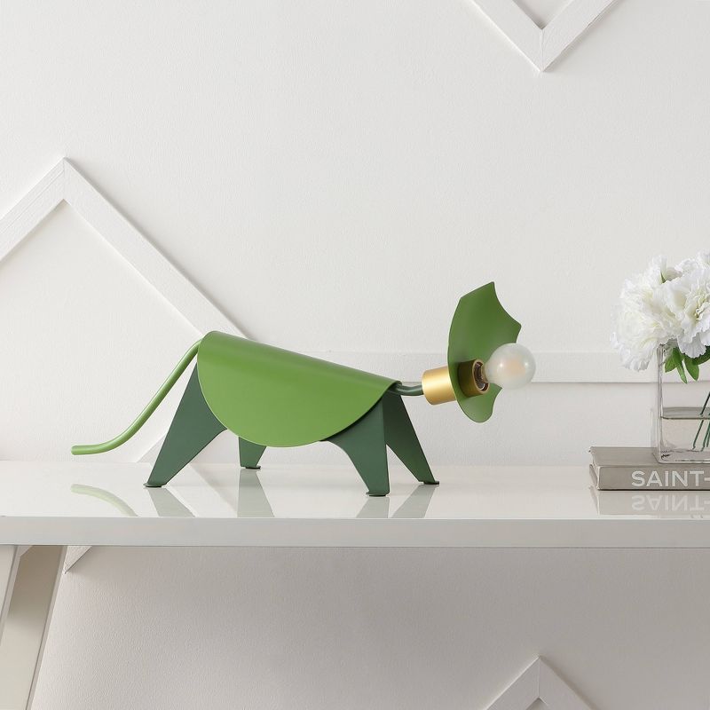 7.5&#34; Gretchen Modern Industrial Iron Triceratops Kids&#39; Lamp (Includes LED Light Bulb) Green - JONATHAN Y, 4 of 9