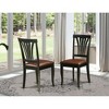 East West Furniture, Avon  Chair  for  dining  room  With  Faux  Leather  Seat  -  Black    Finish,  Set  of  2 - 2 of 3