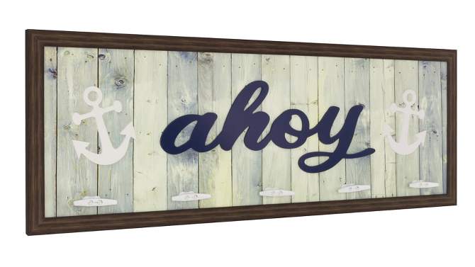 50.5&#34; x 18.5&#34; 5 Hook Shabby Chic Welcome Framed Coat Rack - American Art Decor, 2 of 8, play video
