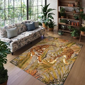 Washable Non-Slip Area Rugs: Modern Abstract Neutral Carpet, Soft Stain Resistant Rugs for Living Room, Bedroom, Home - 1 of 2