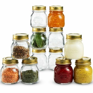 Bormioli Rocco Quattro Stagioni Set of 12 Clear Airtight Mason Jars, Made from Food Safe Durable Glass, Made in Italy - 1 of 4