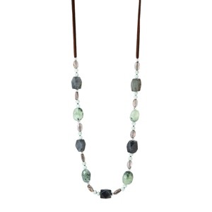 Silpada 'Through The Meadows' Sterling Silver Prehnite, Labradorite, Jadeite, and Smoky Quartz Necklace, 34" + 2" - 1 of 4