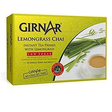 Girnar Instant Chai (Tea) Premix With Lemongrass Unsweetened, 10 Sachet Pack