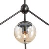 Possini Euro Design Gable Black Large Chandelier 41 1/2" Wide Mid Century Modern Cognac Glass Shade 10-Light Fixture for Dining Room Kitchen Island - 3 of 4