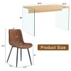 NicBex Dining Table Set for 4 Kitchen Table Wood Texture MDF Coffee Table Tempered Glass Legs with 4 Chairs - 2 of 4