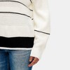 Knit & Lounge Women’s Striped Textured Knit Pullover Sweater Contrast Rib Detail Sailor Collar - 3 of 4