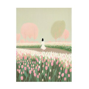 Trademark Fine Art - Incado Strolling Through the Tulips Canvas Art - 1 of 4