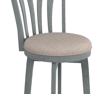 Savana 30" Blue Wirebrush Cream Swivel Wood Barstool