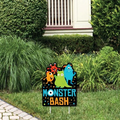 Big Dot of Happiness Monster Bash - Outdoor Lawn Sign - Little Monster Birthday Party or Baby Shower Yard Sign - 1 Piece