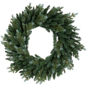 Northlight Real Touch™ Blue Spruce Artificial Christmas Wreath - 24" - Unlit - 1 of 4