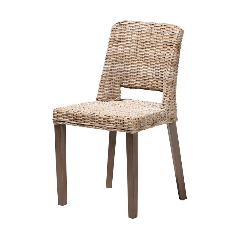 bali & pariMagy Dining Chair Brown: Natural Rattan, Sturdy Wood Frame, No Assembly Required, 3 of 12