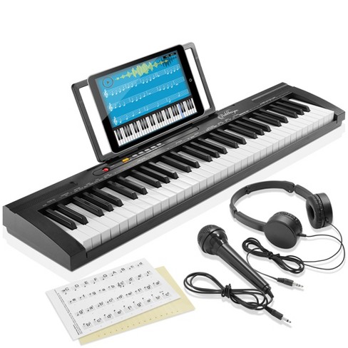 Best Choice Products 61-key Beginners Complete Electronic Keyboard Piano  Set W/ Lcd Screen, Lighted Keys - Black : Target