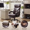 Ergonomic Office Chair, High Back Leather Executive Chair with Adjustable Height & Flip-Up Armrests, Swivel Computer Chair for Home Office - 4 of 4