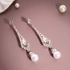 SOHI Women's Silver Dazzling Drop Earrings - 2 of 3